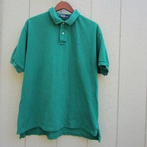 Polo Ralph Lauren Men's XXL Green Polo Shirt Short Sleeve Polo Player Logo golf